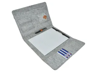 DESQ Schrijfmap A4 Dutch Design Grijs vilt met clipboard en elastiek - 5