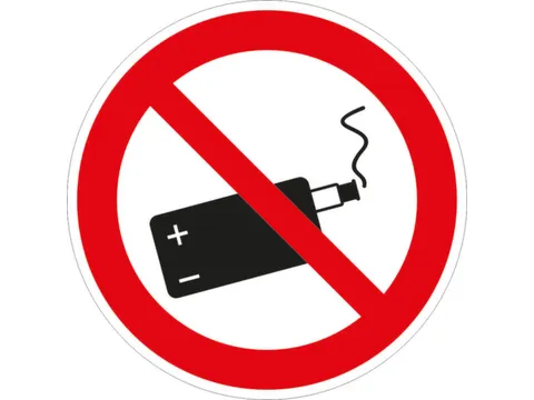 verbodsbord,E-sigaret verboden,PVC,Ø 100mm