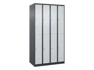 dubbeldekse locker,HxBxD 1850x1000x500mm,4x2vak.,vak B 250mm,cil.-slot - 1