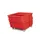 Multifunctionele bak,HxLxB 900x1240x825mm,600l,PE,rood,wanden gesloten