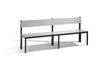omkleedbank,HxLxD 796x2000x407mm,HPL zilvergrijs,frame staal RAL7021 - 1