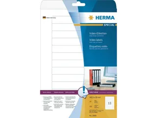 HERMA 5069 Video-etiketten voor VHS rug A4 147,3x20mm Wit 325 stuks - 1