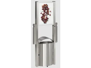 Afvalbak RVS 50 liter 800x480mm verzinkt 2asbakken reclamevlak - 1