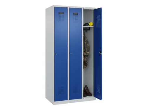 locker,HxBxD 1850x900x500mm,3vak,vak B 300mm,cil.-slot,staand op vloer