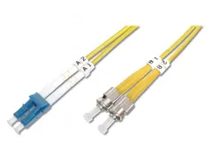 Glasvezel patchkabel, duplex, LC naar ST SM OS2 09/125 µ, 1 m