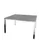 vergadertafel,HxBxD 740x1400x1400mm,hoekig,MS-donkergrijs