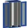 verticale kast,HxBxD 2000x1050x650mm,vensterdeur,2uittrekwanden