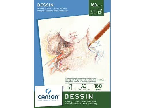 Tekenpapier Canson Graduate Drawing 30vel 160gr A3 helderwit