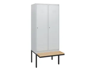 locker met bank,HxBxD 1950x800x815mm,2vak,vak B 400mm,cil.-slot - 1