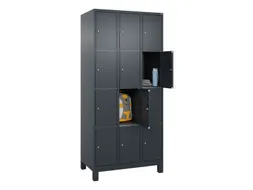 lockerkast,HxBxD 1950x900x500mm,3x4vakken,vak B 300mm,cil.-slot,voeten