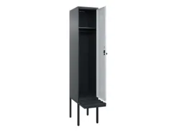 locker met bank,HxBxD 2120x400x815mm,1vak,vak B 400mm,draaigrendel
