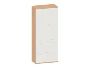 kantoorkast,HxBxD 1920x800x430mm,decor romp beuken,decor front wit - 1