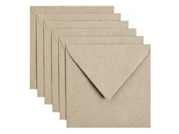 Envelop Papicolor 140x140mm kraft grijs pak à 6 stuks