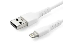 1 Meter Gehoekte Lightning Usb Kabel Apple Wit Aramide