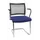 Bezoekersstoel Zitting Blauw Stof Netrug Zwart Armleuningen Sledeframe