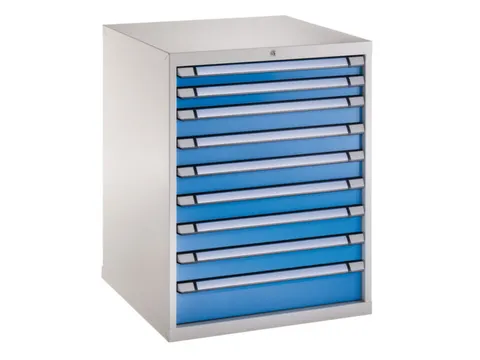 ladekast 1000x805x695mm 9laden vergrendeling RAL7035 RAL5012