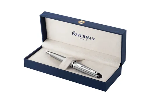 Balpen Waterman Expert Stainless Steel CT Medium Blauwe inkt
