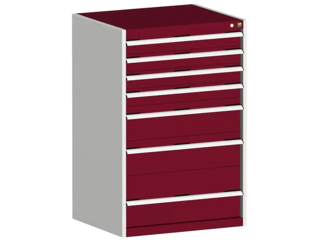 ladekast 1200x800x650mm 7laden zware lasten RAL7035 front RAL3004