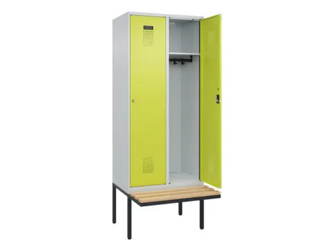 locker met bank,HxBxD 2120x800x815mm,2vak,vak B 400mm,cilinderslot