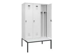 locker met bank,voor scheiding van kleding,HxBxD 2120x1200x815mm,3vak