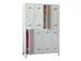 dubbeldekse locker,HxBxD 1850x1200x500mm,4x2vak.,RAL7035,front RAL6011