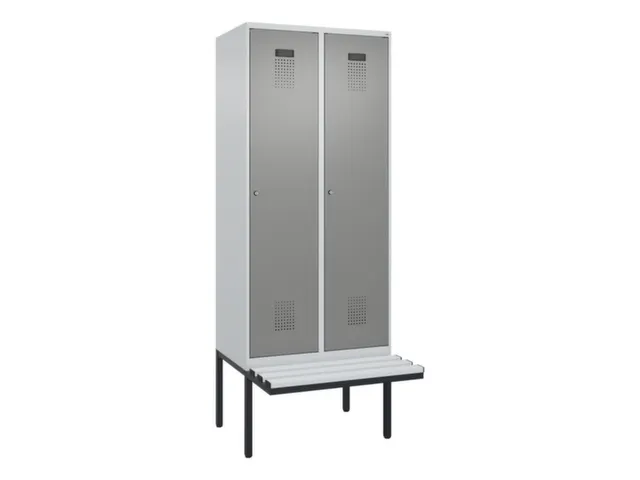 locker met bank,voor scheiding van kleding,HxBxD 2120x800x815mm,2vak