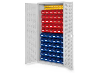 kast met sleufplaat m. bakken,HxBxD 1950x1000x410mm,82bakken PE - 1