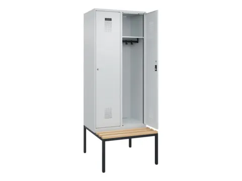 locker met bank,HxBxD 2120x800x815mm,2vak,vak B 400mm,cilinderslot