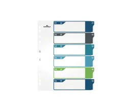 Tabbladen A4+ 6-delig met voorblad genummerd 1-6 PP personaliseerbaar