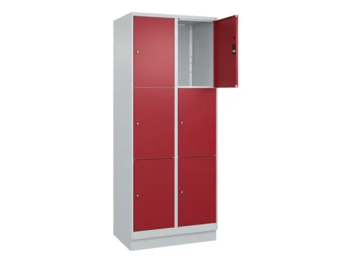lockerkast,HxBxD 1950x800x500mm,2x3vakken,vak B 400mm,cil.-slot,sokkel