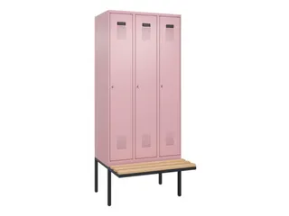 locker met bank,voor scheiding van kleding,HxBxD 2120x900x815mm,3vak - 2