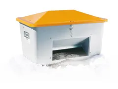 Strooigoedbak Gvk 700l 960x1340x990mm Grijs/Oranje Uitschep Opening