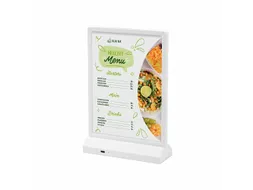 Verlichte Tafelstandaard T-Stand LED Dubbelzijdig A5 Wit