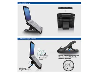 Laptopstandaard ACT 6 standen 4-p hub - 7
