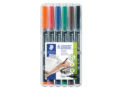 Viltstift Staedtler OHP Lumocolor 318 Fijn 0.6mm Assorti 6 stuks
