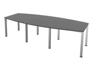 vergadertafel,HxBxD 740x2800x1200mm,vatvormig,MS-donkergrijs - 2