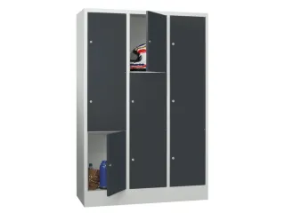 lockerkast,HxBxD 1850x1200x500mm,3x3vakken,RAL7035,front RAL7016 - 2