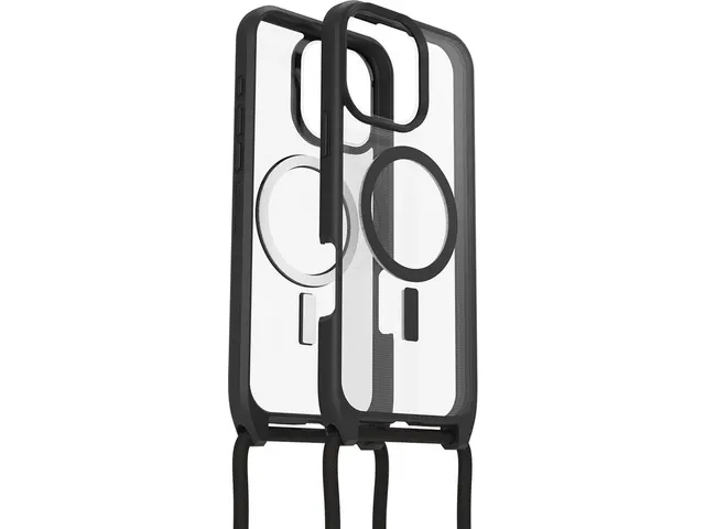 React Necklace Mag iPhone 16 Pro Max Hoesje Zwart crystal