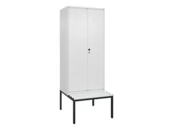 PBM-locker met bank,HxBxD 2120x800x815mm,2vak,vak B 400mm,draaigrendel