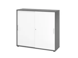 schuifdeurkast,HxBxD 1000x1200x400mm,2xhouten vloer,3ordnerhoogte - 1