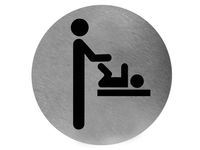 Pictogram Rond Luierverschoning Rvs, Ps0005cs 116mm