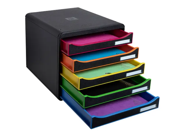 Module de classement Big Box Plus 5 tiroirs Black Office - Noir/arlequ