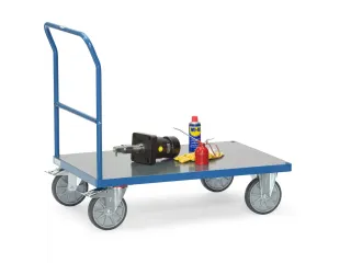 Duwbeugelwagen Met Hard Pvc Platform 500kg 850x500mm Ral5007 - 2