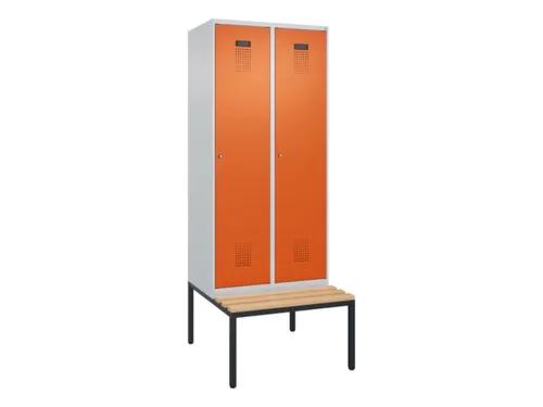 locker met bank,HxBxD 2120x800x815mm,2vak,vak B 400mm,cilinderslot