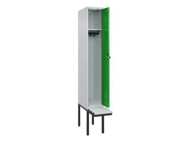 locker met bank,HxBxD 2120x300x815mm,1vak,vak B 300mm,draaigrendel