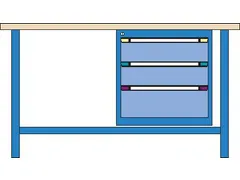 werkbank,HxBxD 840x2000x700mm,multiplexblad,RAL7035,front RAL7035