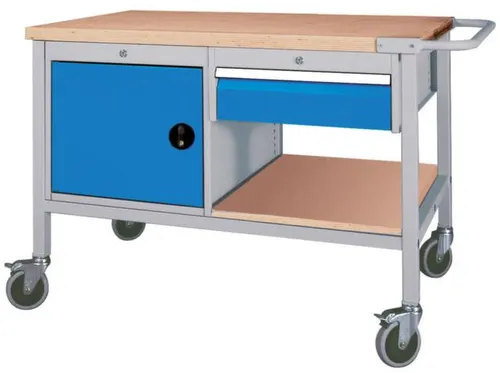 Werkplaatswagen 859x1200x750mm Werkblad 40mm Draaideur 1lade
