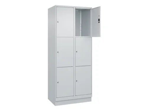 lockerkast,HxBxD 1950x800x500mm,2x3vakken,vak B 400mm,cil.-slot,sokkel