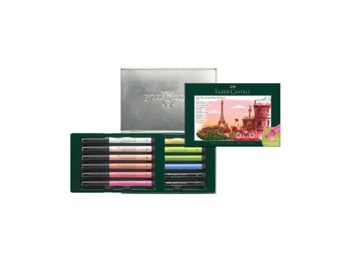 Tekenstift Faber-Castell Pitt Artist Pen Brush set 12 stuks Paris