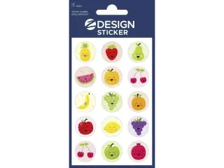 Glitteretiket Z-design Fruit smileys, pakje à 1 vel - 2